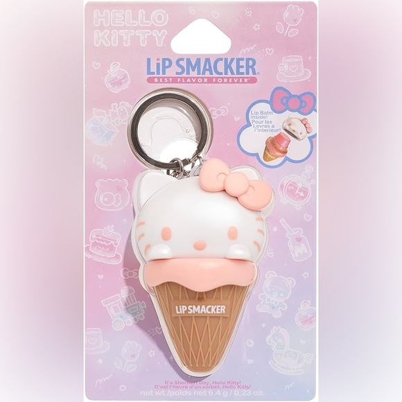 Lip Smackers Hello Kitty Ice Cream Cone Lip Balm Keychain 🍡 It's Sherbert Day - Picture 2 of 5